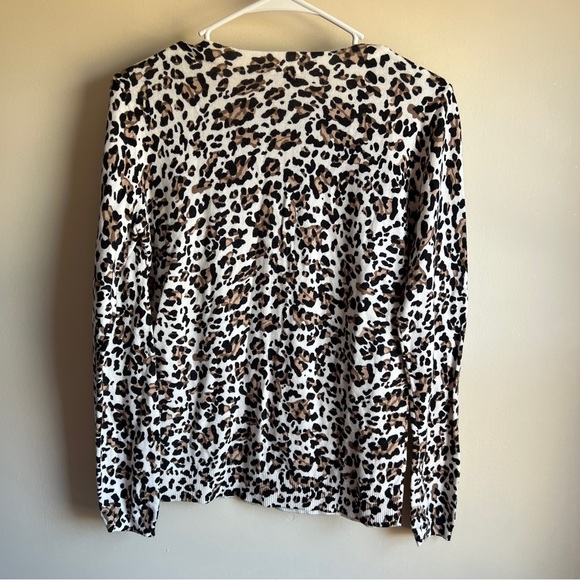 Talbots Cashmere Blend Animal Print Lightweight Pullover Sweater - Picture 3 of 4